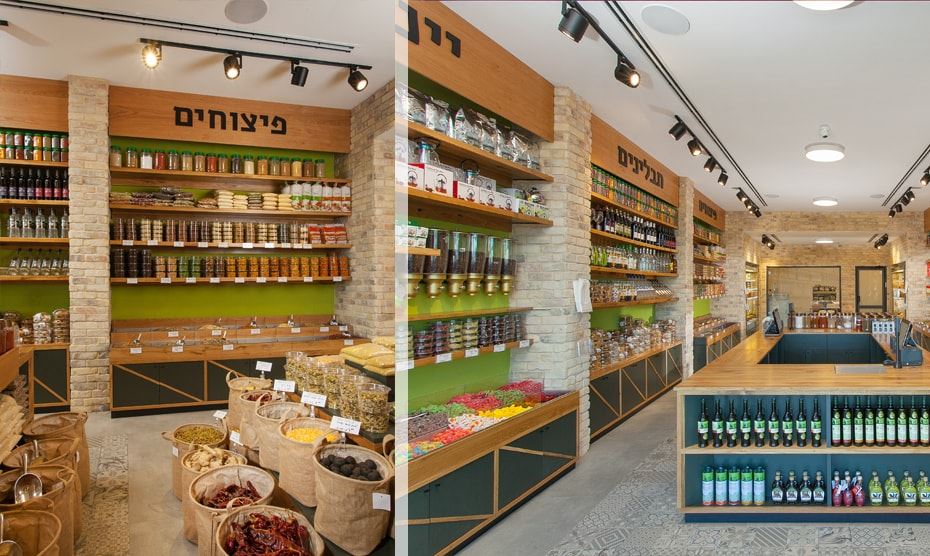 עיצוב פנים לחנות תבלינים ופיצוחים