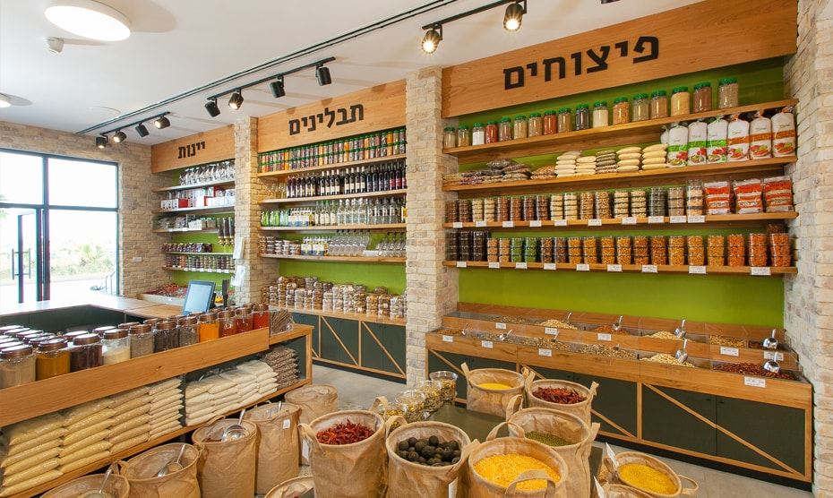 עיצוב פנים לחנות תבלינים ופיצוחים